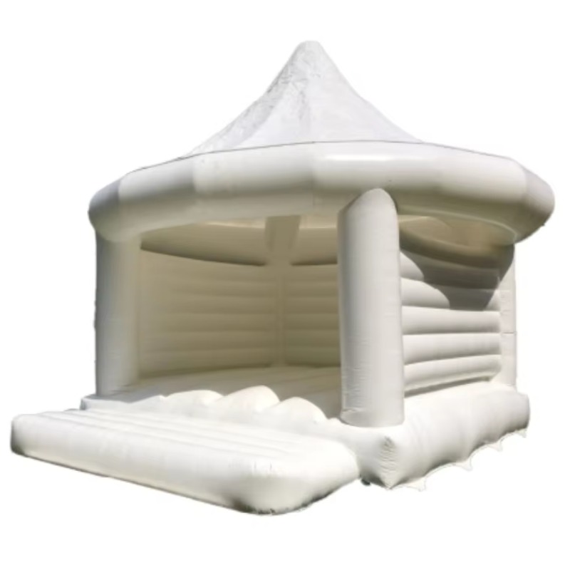 Outdoor Games For Kids - Nadmuchiwany biały dom skaczący na wesele,