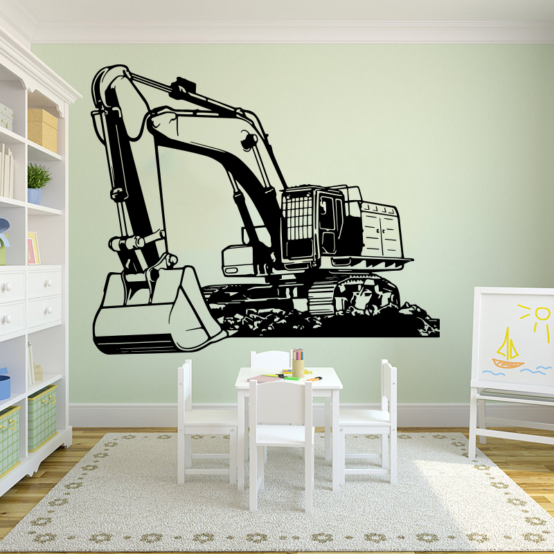Kids Outdoor Excavator - Duża ciężka maszyna Koparka Koparka Naklejka