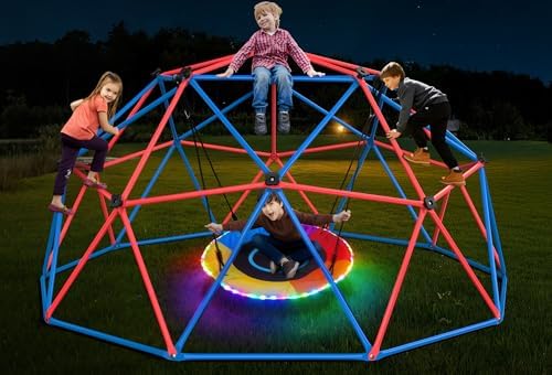 Kids Outdoor Jungle Gym - Huśtawka Clim Dome z huśtawką LED