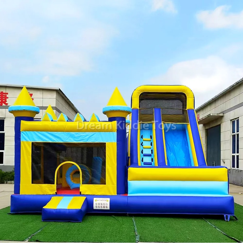 Kids Outdoor Wendy House - Zewnętrzna dmuchana trampolina z zamkiem dmuchanym