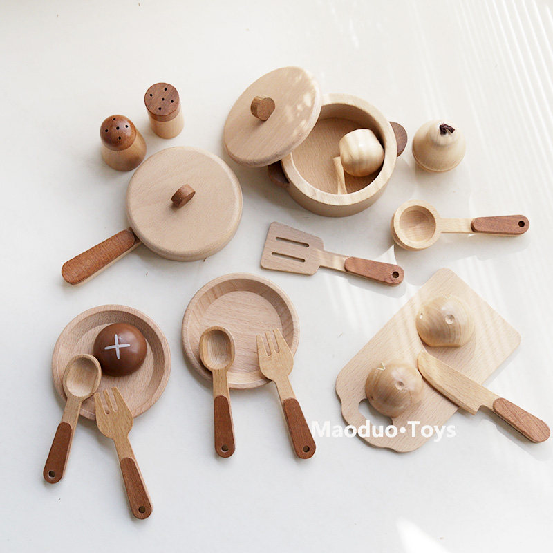 Kids Outdoor Kitchen Set - Maoduo Toys Drewniany Zestaw Kuchenny dla