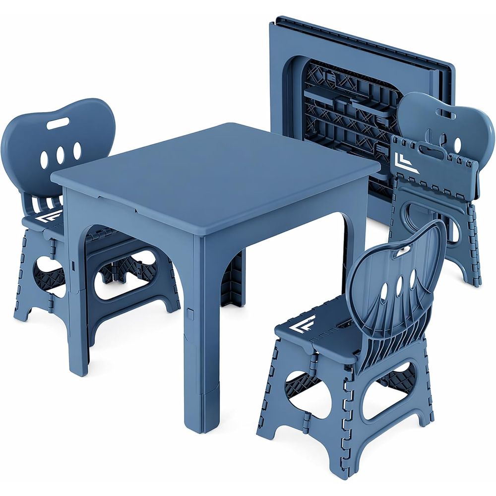 Kids Outdoor Wooden Table - Składany zestaw stół i krzesła, przenośny