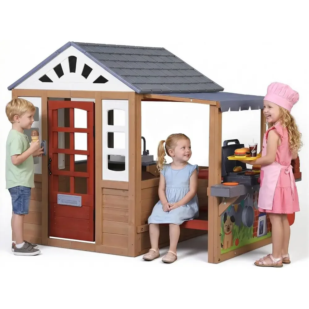 Kids Outdoor Wooden Table - Drewniany domek do zabawy dla dzieci