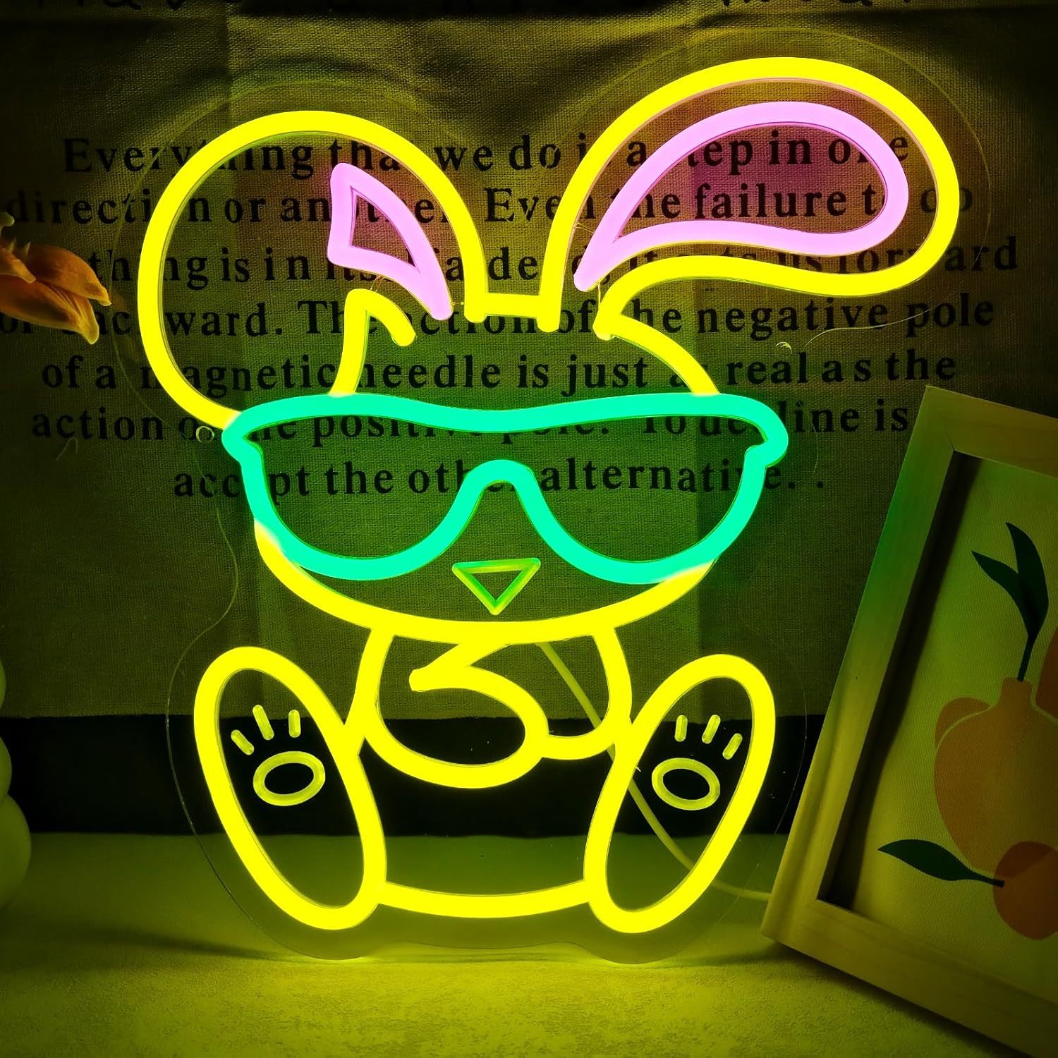 Kids Outdoor Ideas - Zabawny neonowy znak z króliczkiem w