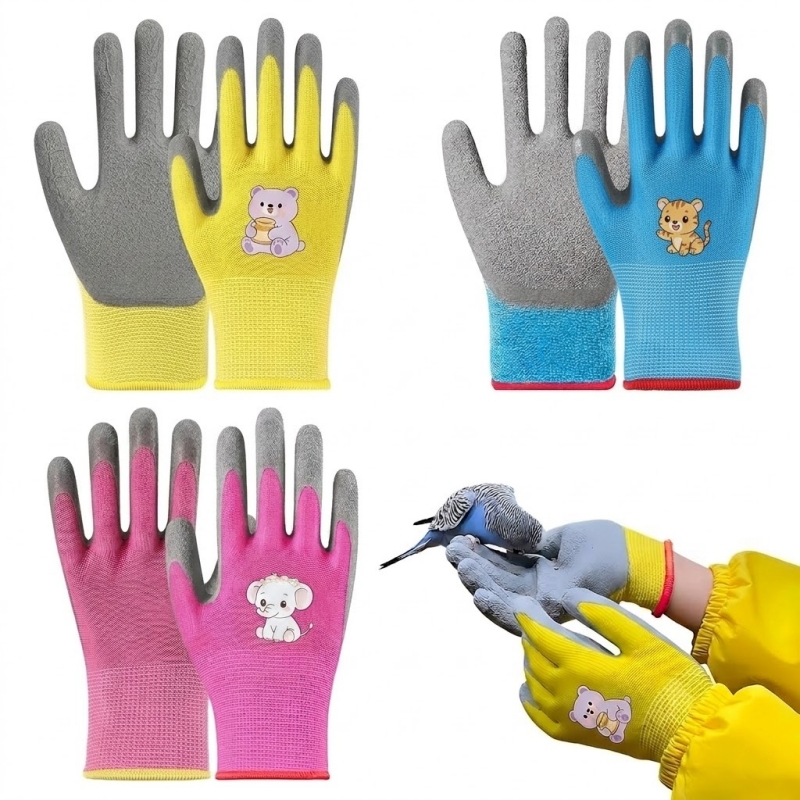 Kids Outdoor Yard - Rękawice ogrodnicze dla dzieci, miękkie, powlekane