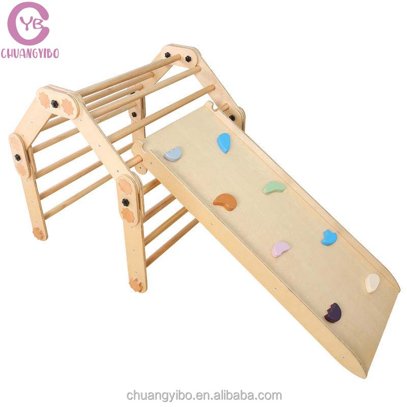 Kids Outdoor Jungle Gym - Drewniany trójkąt do wspinaczki dla dzieci,
