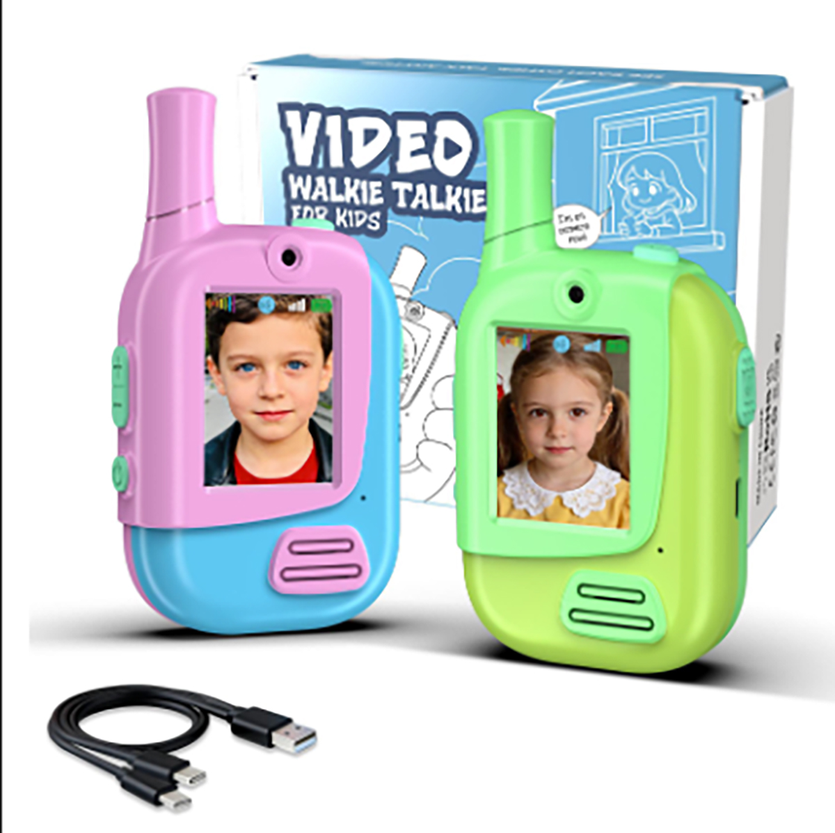 Kids Outdoor Videos - Zestaw 2 ładowalnych radiotelefonów dla dzieci