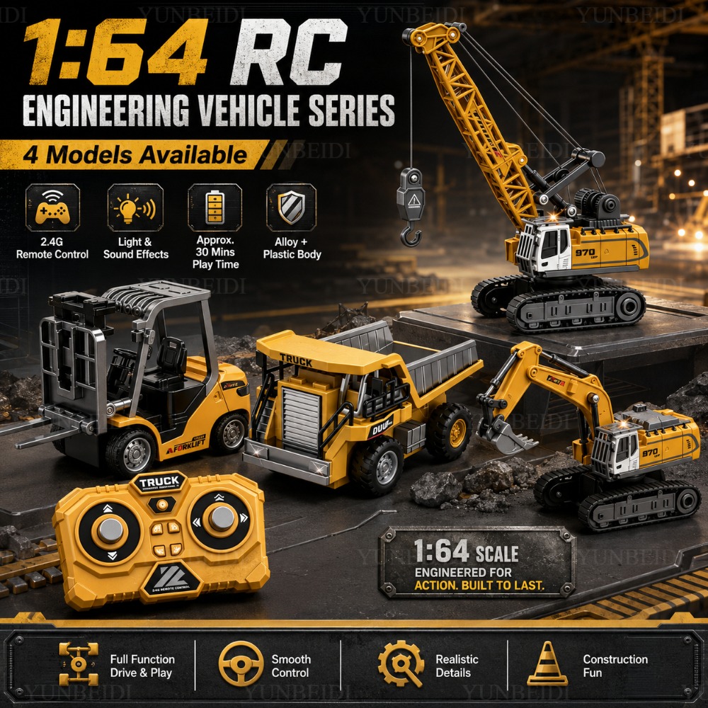 Kids Outdoor Excavator - Zdalnie sterowany mini samochód ze stopu