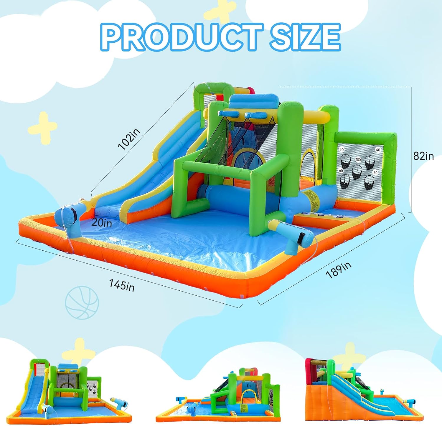 FBSPORT Dmuchany Zamek Wodny z – Kids Outdoor Inflatable Water Slide recenzja i cena