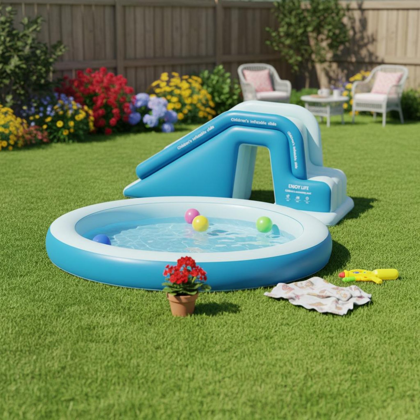 Nadmuchiwana zjeżdżalnia do ba – Kids Outdoor Inflatable Water Slide recenzja i cena