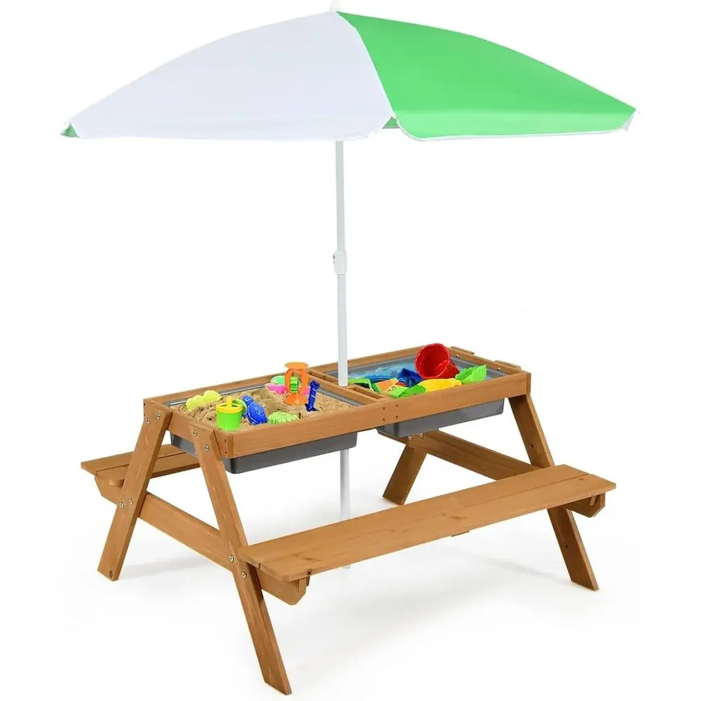 Drewniany stolik piknikowy 4w1 – Kids Outdoor Wooden Table recenzja i cena