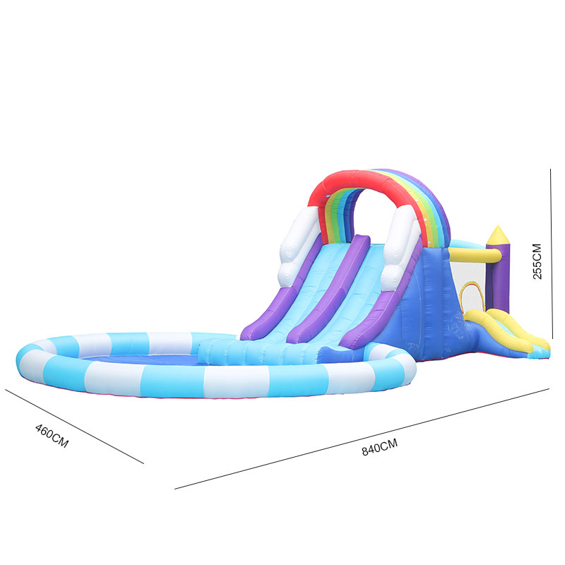 Ogromna tęczowa dmuchana zjeżd – Kids Outdoor Inflatable Water Slide recenzja i cena