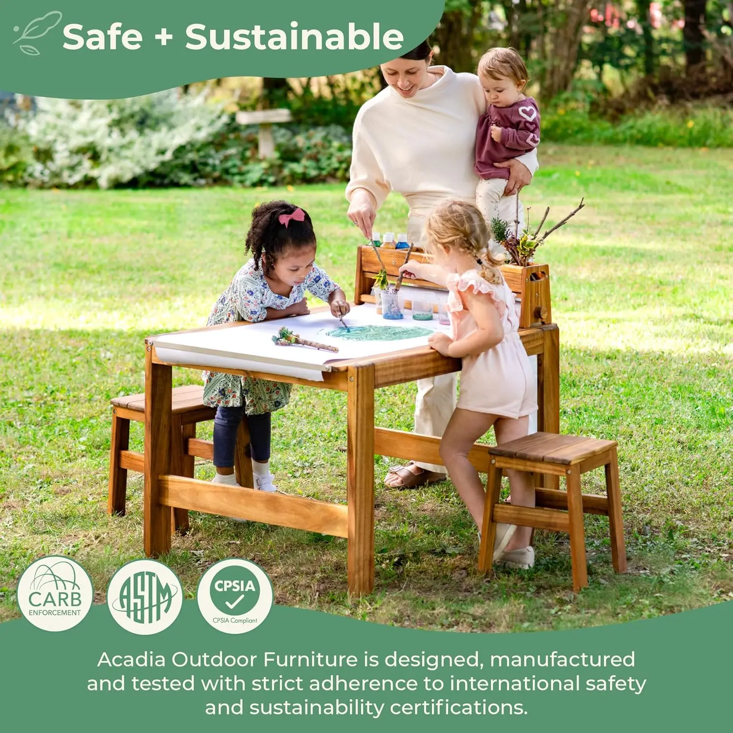 Zestaw stolika i stołków do pr – Kids Outdoor Wooden Table recenzja i cena