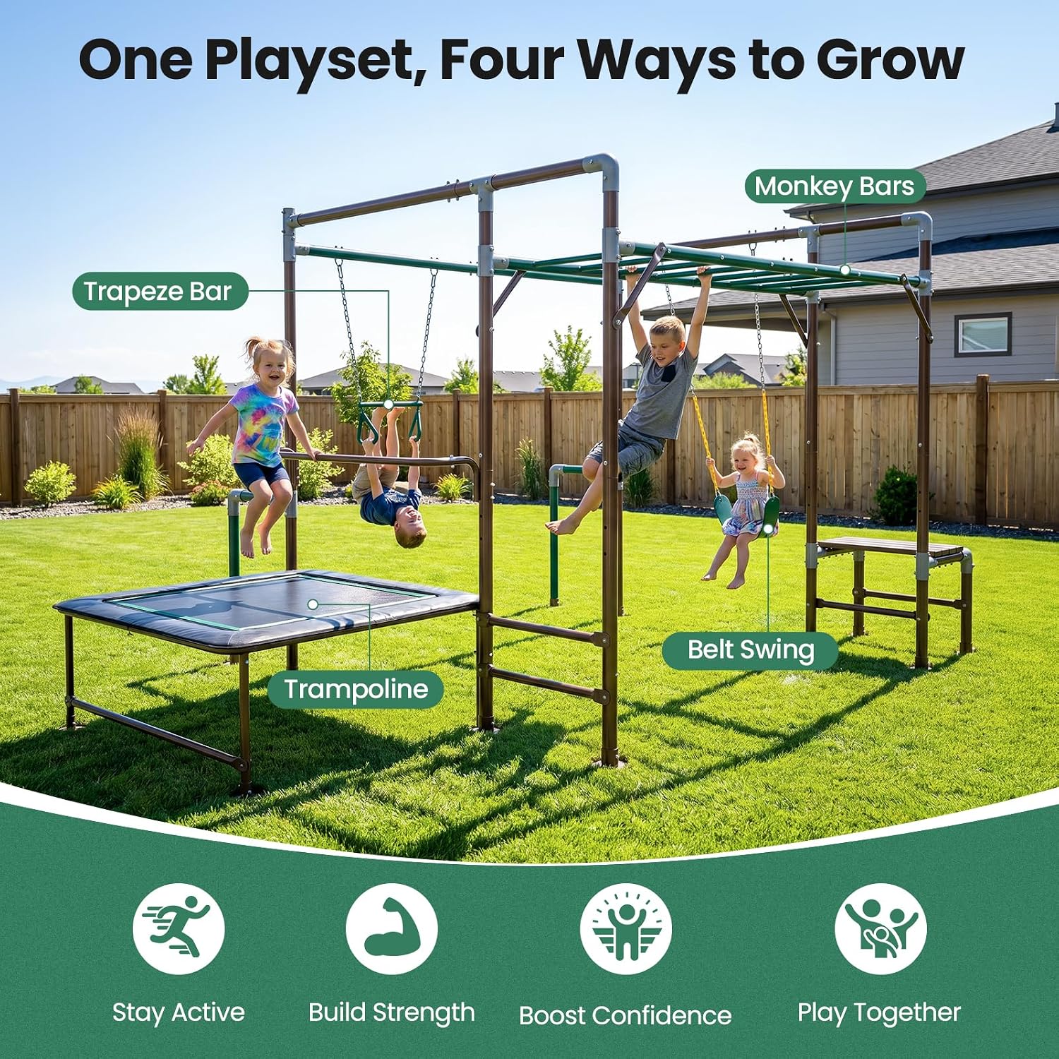 Zewnętrzna plac zabaw z drążka – Kids Outdoor Jungle Gym recenzja i cena