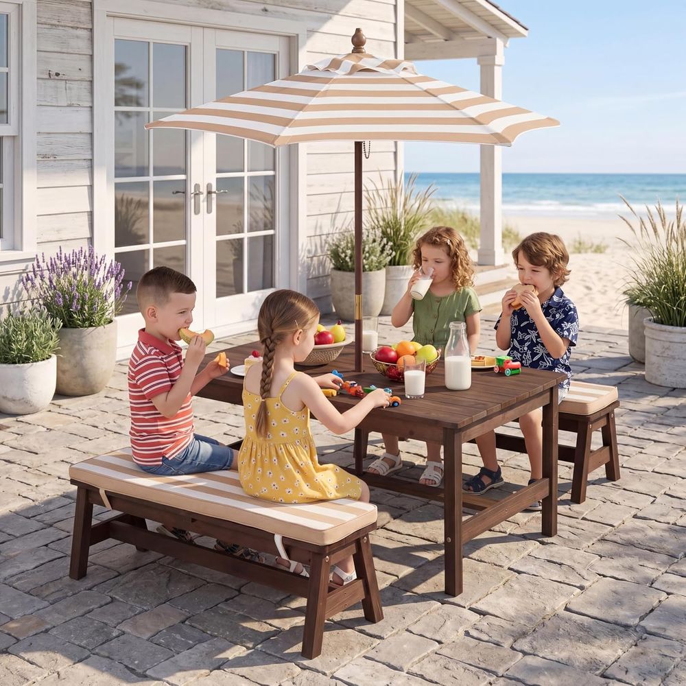 Stół piknikowy dla dzieci, duż – Kids Outdoor Wooden Table recenzja i cena