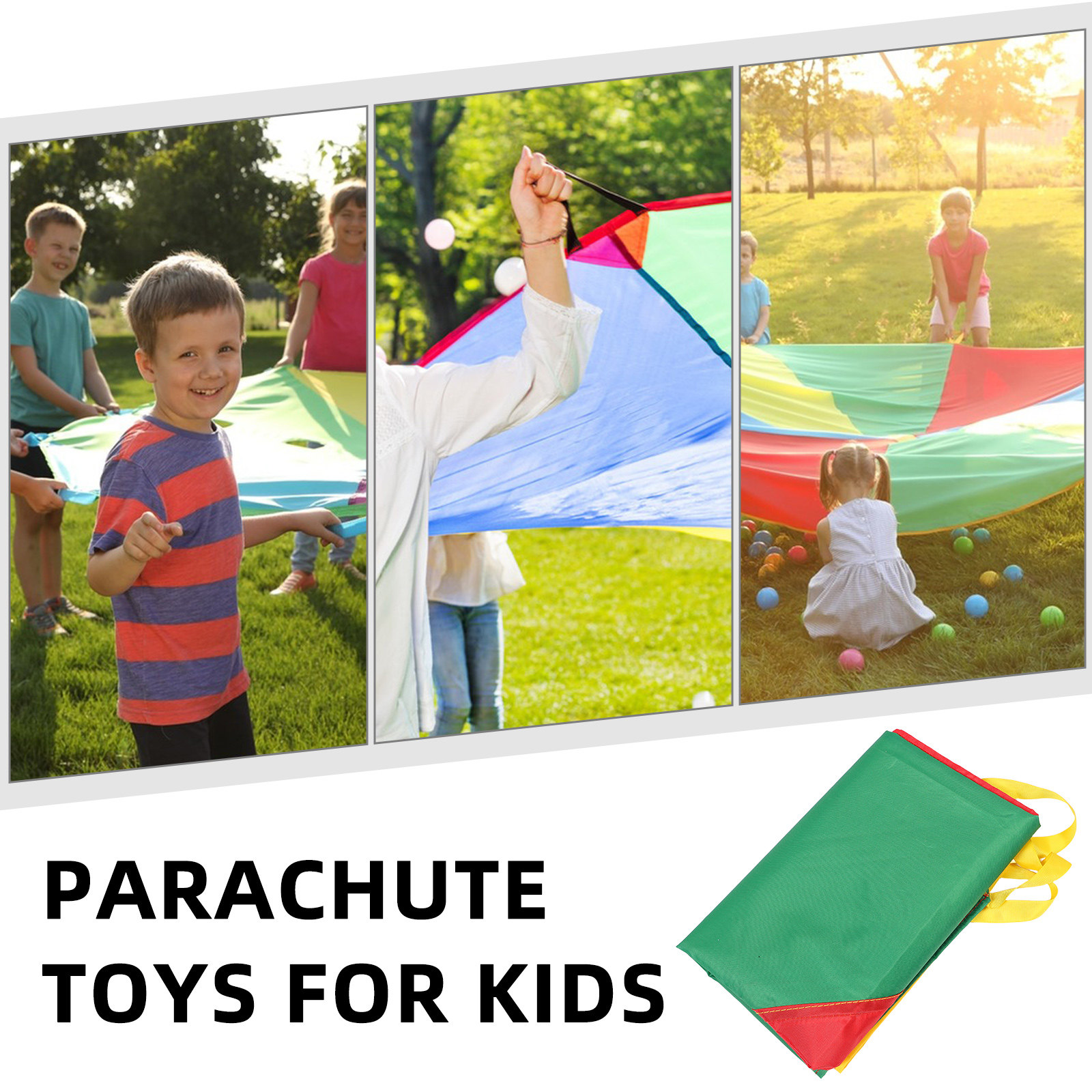 Kolorowy tęczowy spadochron dl – Outdoor Games For Kids recenzja i cena