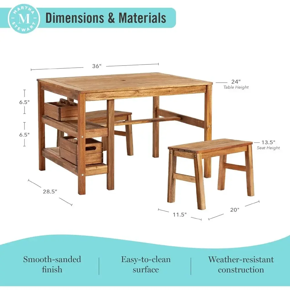 Zestaw mebli ogrodowych dla dz – Kids Outdoor Wooden Table recenzja i cena