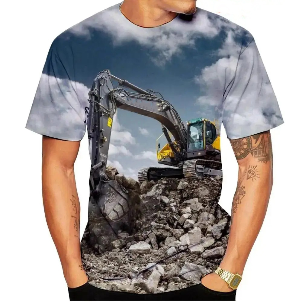 Koszulka z nadrukiem 3D z wzor – Kids Outdoor Excavator recenzja i cena