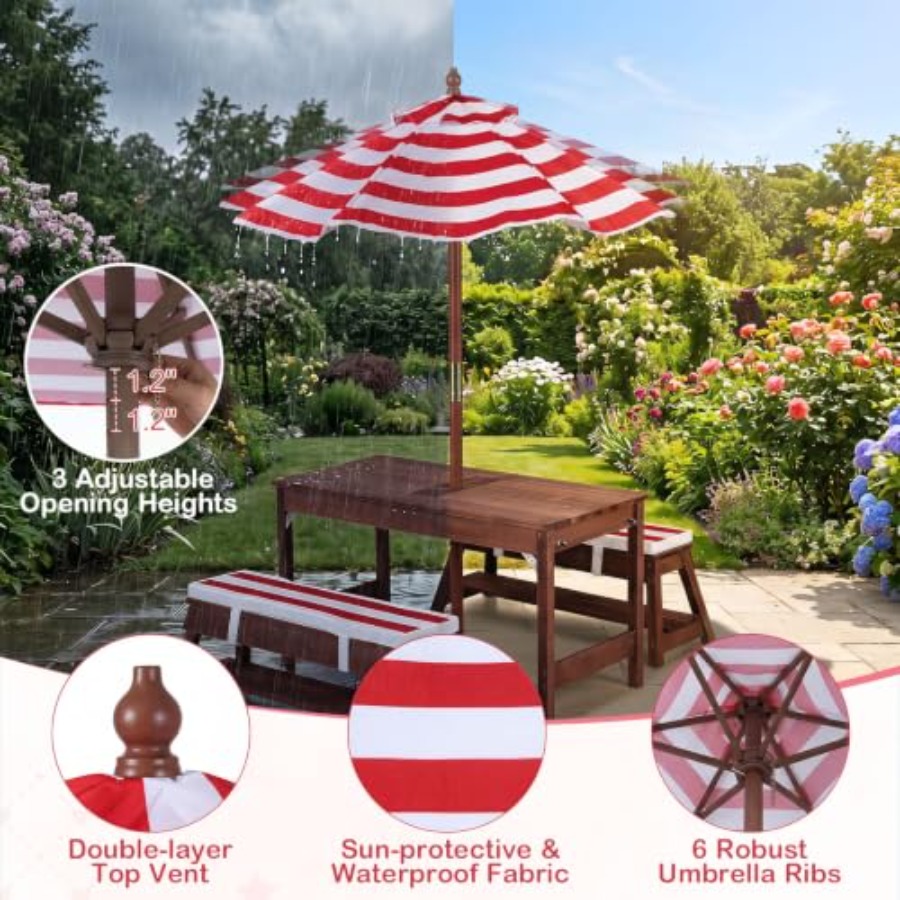 Drewniany stolik piknikowy dla – Kids Outdoor Wooden Table recenzja i cena
