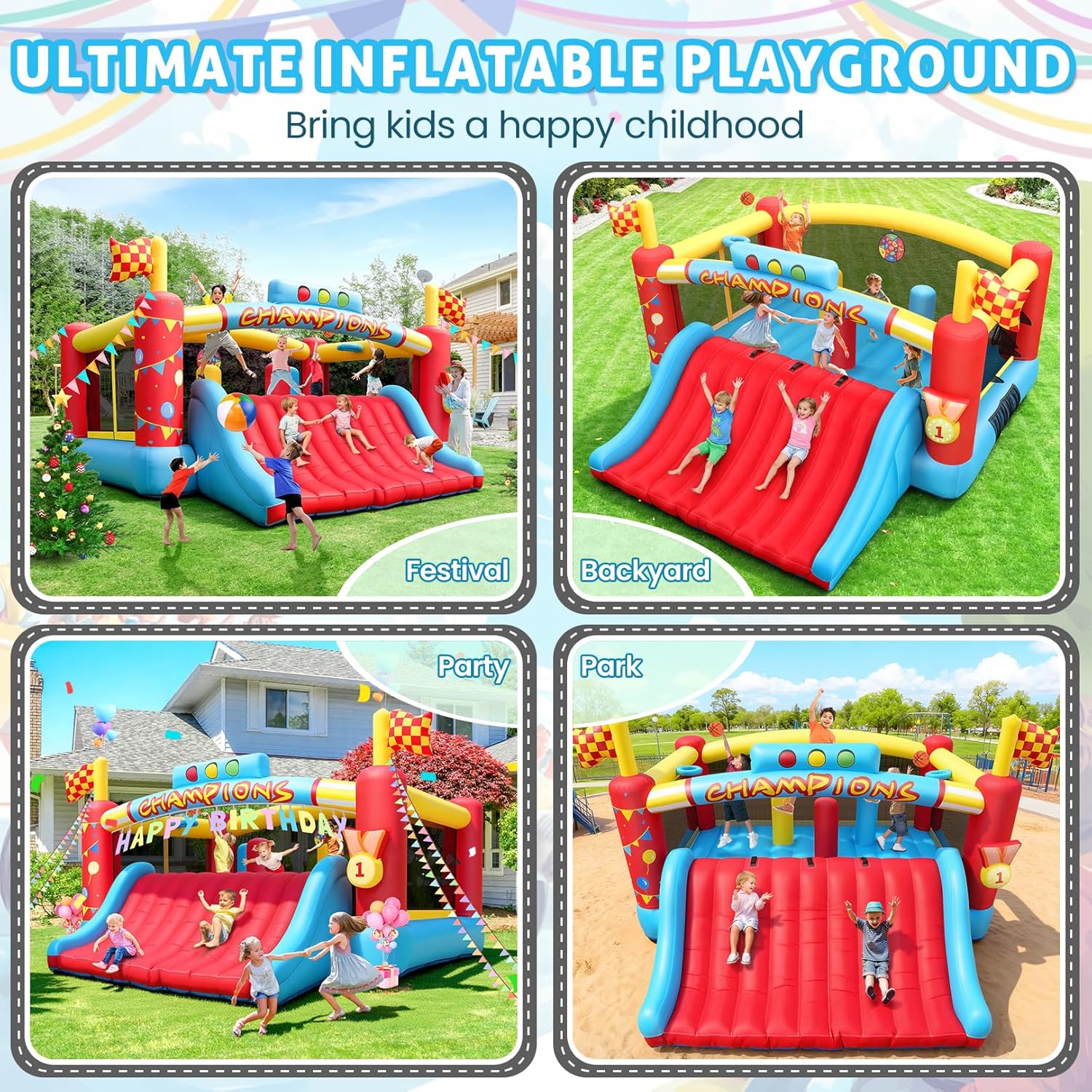 Duży dmuchany zamek do skakani – Outdoor Games For Kids recenzja i cena