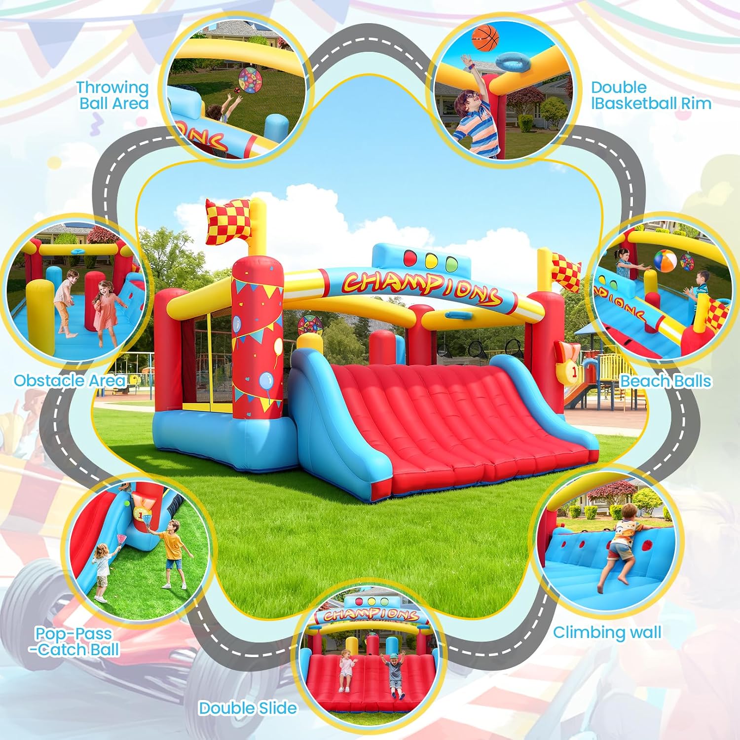 Duży dmuchany zamek do skakani – Outdoor Games For Kids recenzja i cena